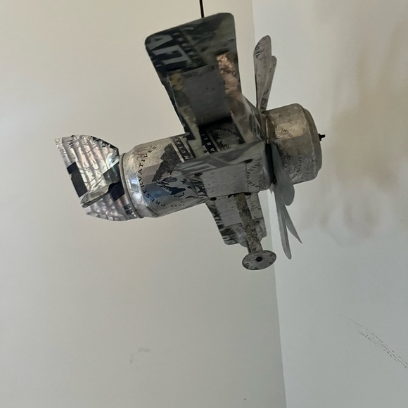 Vintage beer can plane garden decor gift for him - Picture 4 of 5